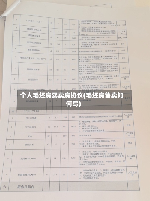 个人毛坯房买卖房协议(毛坯房售卖如何写)-第2张图片