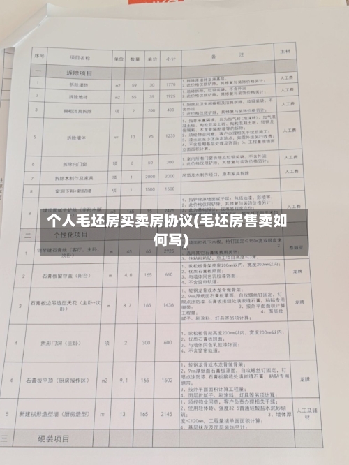 个人毛坯房买卖房协议(毛坯房售卖如何写)-第3张图片