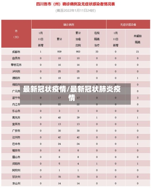 最新冠状疫情/最新冠状肺炎疫情