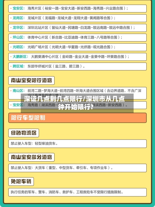 深证几点到几点限行/深圳市从几点钟开始限行?