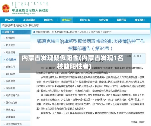 内蒙古发现疑似阳性(内蒙古发现1名核酸阳性者)-第3张图片