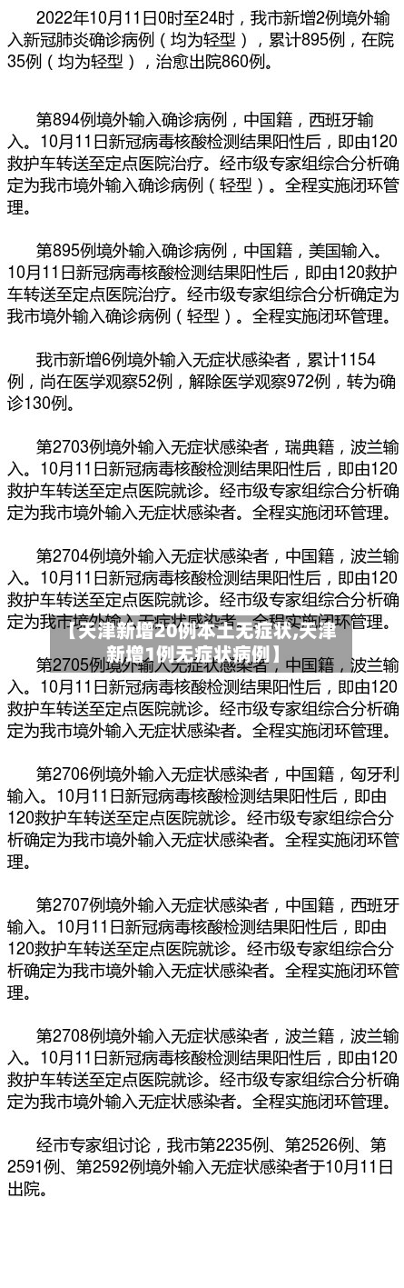 【天津新增20例本土无症状,天津新增1例无症状病例】-第2张图片