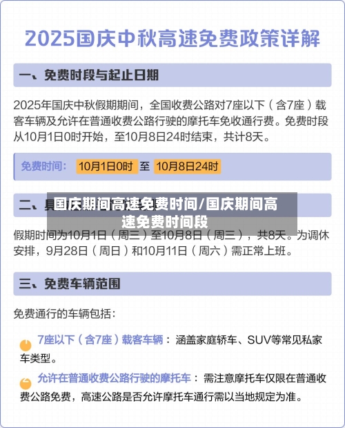 国庆期间高速免费时间/国庆期间高速免费时间段