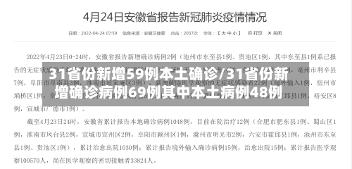 31省份新增59例本土确诊/31省份新增确诊病例69例其中本土病例48例-第3张图片