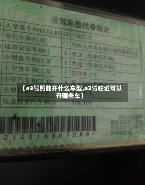 【a3驾照能开什么车型,a3驾驶证可以开哪些车】