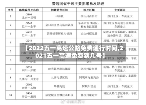 【2022五一高速公路免费通行时间,2021五一高速免费到几号】-第3张图片