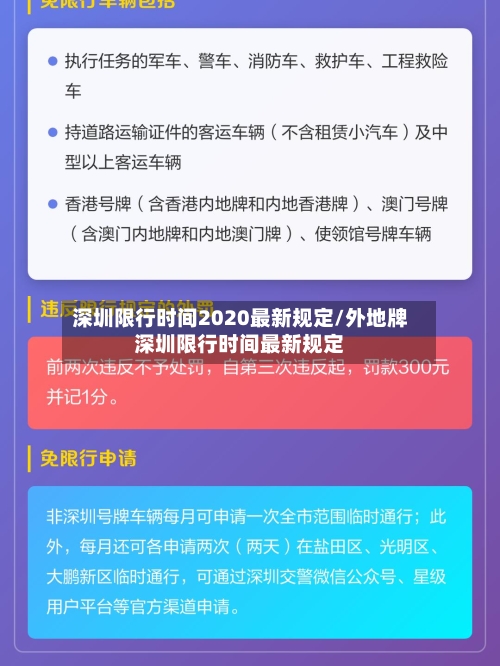 深圳限行时间2020最新规定/外地牌深圳限行时间最新规定
