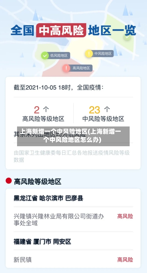 上海新增一个中风险地区(上海新增一个中风险地区怎么办)-第2张图片