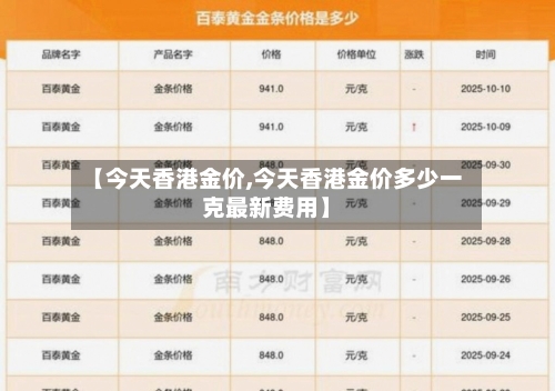 【今天香港金价,今天香港金价多少一克最新费用】-第3张图片