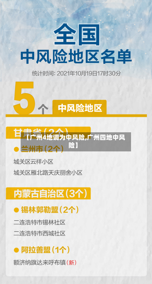 【广州4地调为中风险,广州四地中风险】