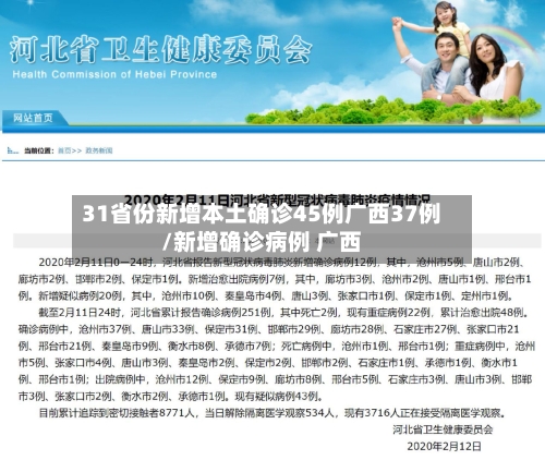 31省份新增本土确诊45例广西37例/新增确诊病例 广西