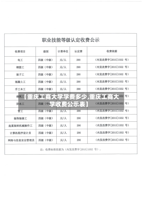 【重庆工商大学学费多少,重庆工商大学收费公示表】-第2张图片