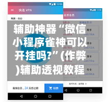 辅助神器“微信小程序雀神可以开挂吗?”(作弊)辅助透视教程-第2张图片