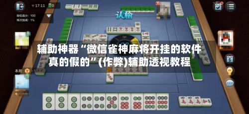 辅助神器“微信雀神麻将开挂的软件真的假的”(作弊)辅助透视教程-第2张图片