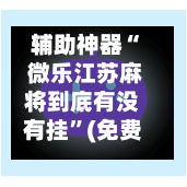 辅助神器“ 微乐江苏麻将到底有没有挂”(免费)开挂辅助教学(最新辅助开挂教程)-第3张图片