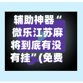 辅助神器“ 微乐江苏麻将到底有没有挂”(免费)开挂辅助教学(最新辅助开挂教程)-第2张图片