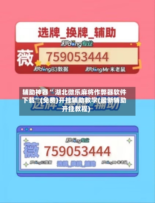 辅助神器“ 湖北微乐麻将作弊器软件下载”(免费)开挂辅助教学(最新辅助开挂教程)-第2张图片