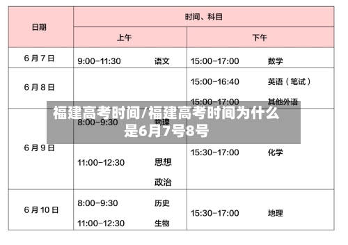 福建高考时间/福建高考时间为什么是6月7号8号