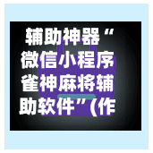 辅助神器“微信小程序雀神麻将辅助软件”(作弊)辅助透视教程