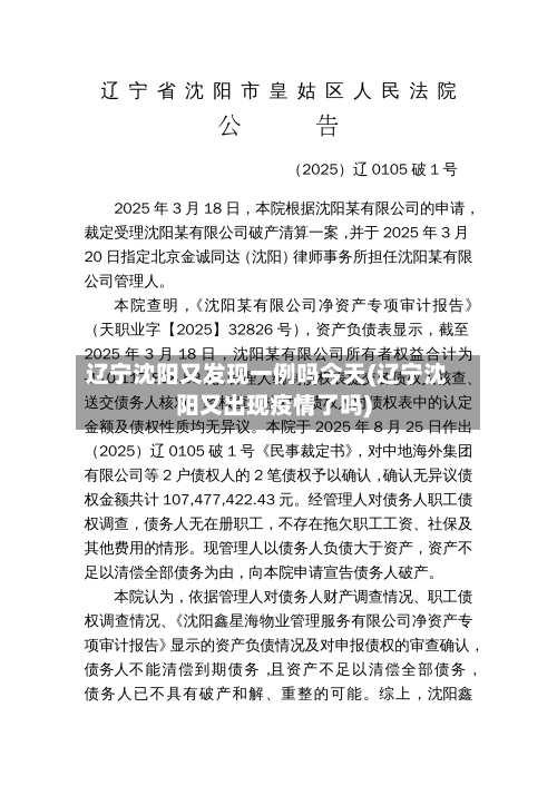 辽宁沈阳又发现一例吗今天(辽宁沈阳又出现疫情了吗)-第2张图片
