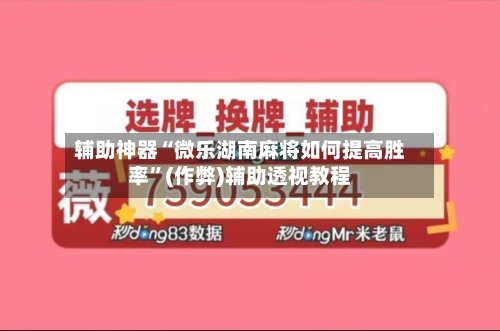 辅助神器“微乐湖南麻将如何提高胜率”(作弊)辅助透视教程-第2张图片