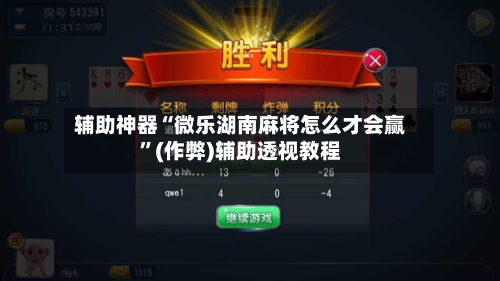 辅助神器“微乐湖南麻将怎么才会赢”(作弊)辅助透视教程-第3张图片