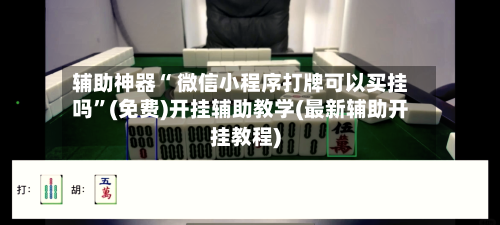 辅助神器“ 微信小程序打牌可以买挂吗”(免费)开挂辅助教学(最新辅助开挂教程)