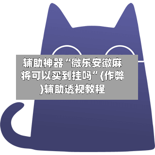辅助神器“微乐安徽麻将可以买到挂吗”(作弊)辅助透视教程-第2张图片
