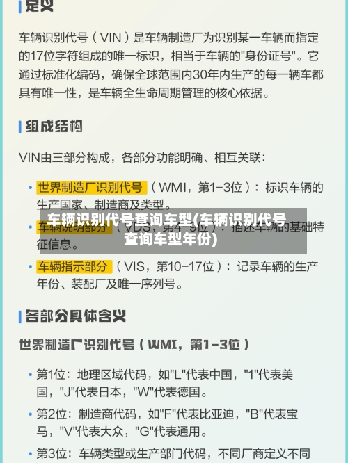 车辆识别代号查询车型(车辆识别代号查询车型年份)-第2张图片
