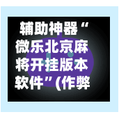 辅助神器“微乐北京麻将开挂版本软件”(作弊)辅助透视教程-第3张图片