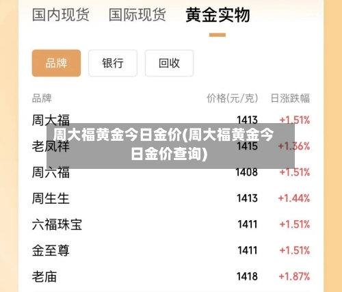 周大福黄金今日金价(周大福黄金今日金价查询)-第2张图片