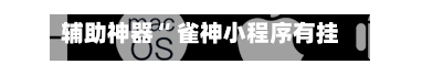 辅助神器“ 雀神小程序有挂的吗”(免费)开挂辅助教学(最新辅助开挂教程)