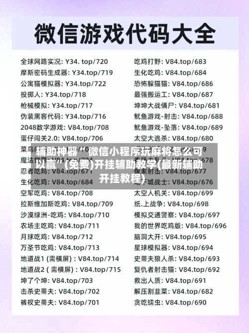 辅助神器“ 微信小程序玩麻将怎么可以赢”(免费)开挂辅助教学(最新辅助开挂教程)-第2张图片