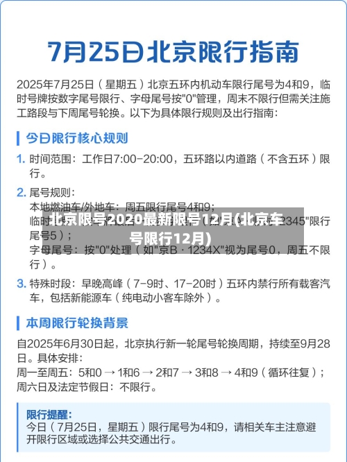 北京限号2020最新限号12月(北京车号限行12月)-第2张图片