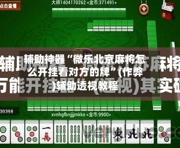 辅助神器“微乐北京麻将怎么开挂看对方的牌”(作弊)辅助透视教程-第2张图片