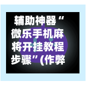 辅助神器“微乐手机麻将开挂教程步骤”(作弊)辅助透视教程-第2张图片