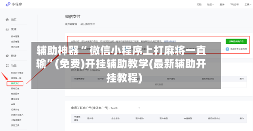 辅助神器“ 微信小程序上打麻将一直输”(免费)开挂辅助教学(最新辅助开挂教程)-第3张图片