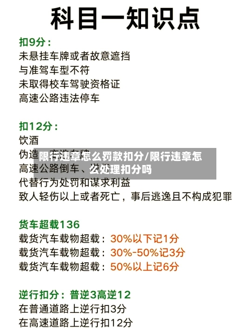限行违章怎么罚款扣分/限行违章怎么处理扣分吗-第2张图片