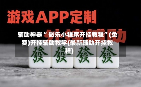 辅助神器“ 微乐小程序开挂教程”(免费)开挂辅助教学(最新辅助开挂教程)-第2张图片