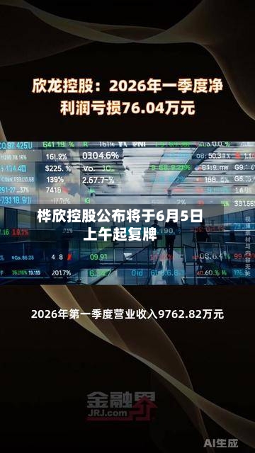 桦欣控股公布将于6月5日上午起复牌