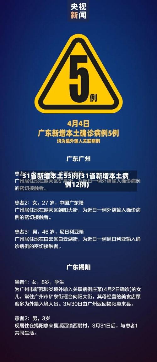31省新增本土53例(31省新增本土病例12例)
